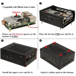 SUPTRONICS X1005 Dual NVMe SSD Bottom Shield with METAL CASE for Raspberry Pi 5